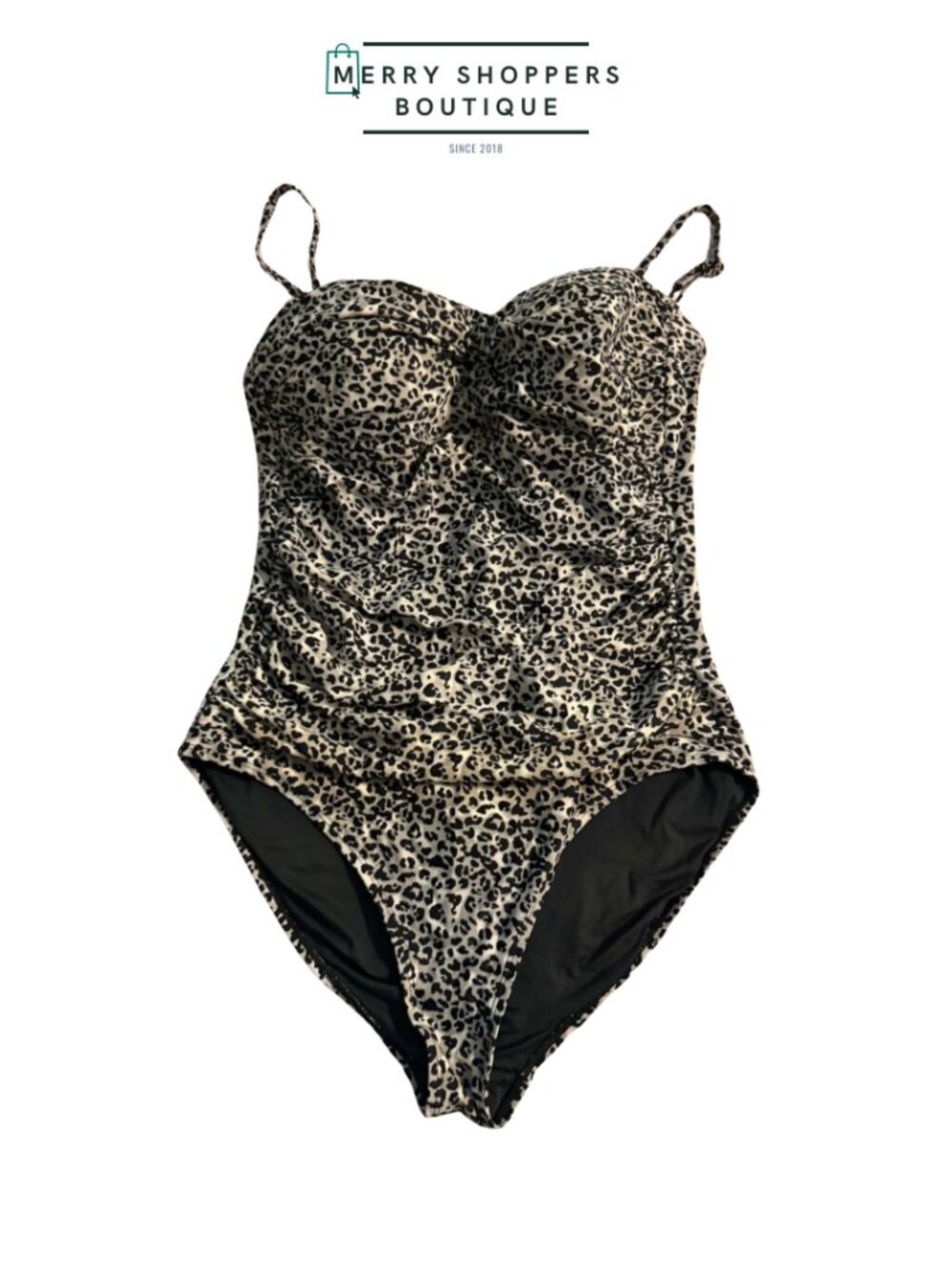 Leopard Print Ruched One-Piece Swimsuit